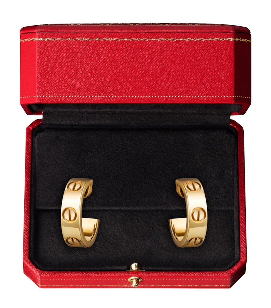 Yellow Gold LOVE Hoop Earrings YELLOW GOLD Image 4