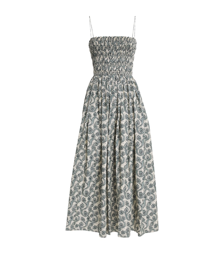 Cotton Shirred Maxi Dress VINE Image 1