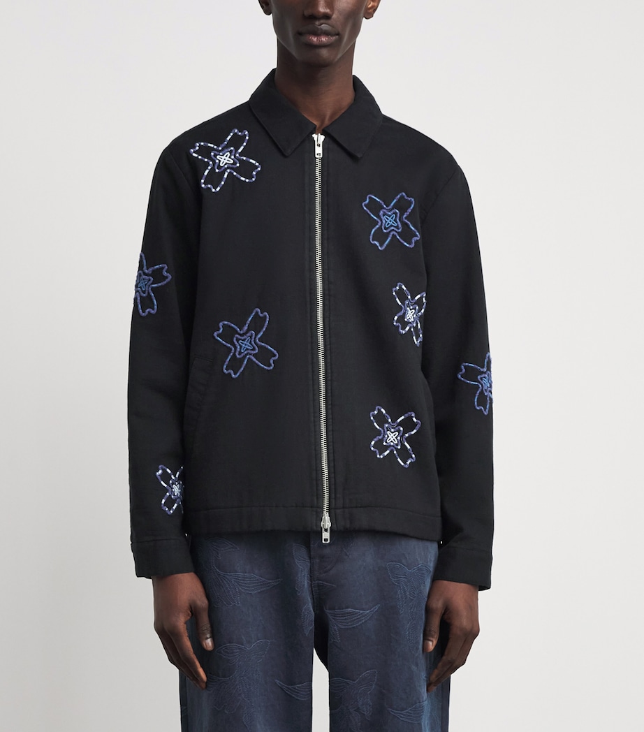 Embroidered Floral Eldon Jacket BLACK Image 4