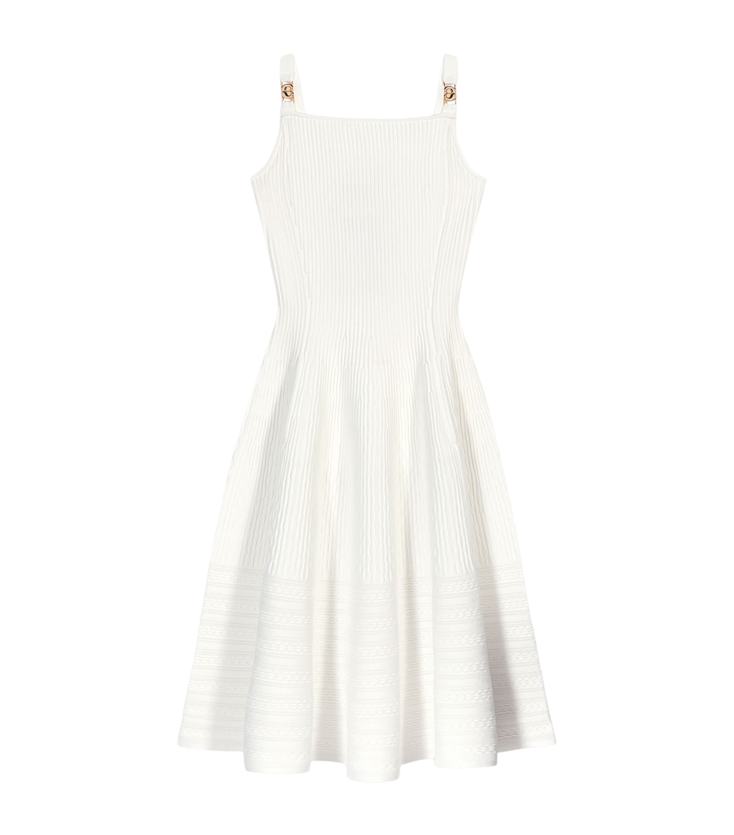 Maje Womens Embellished Knit Midi Dress White Image 1