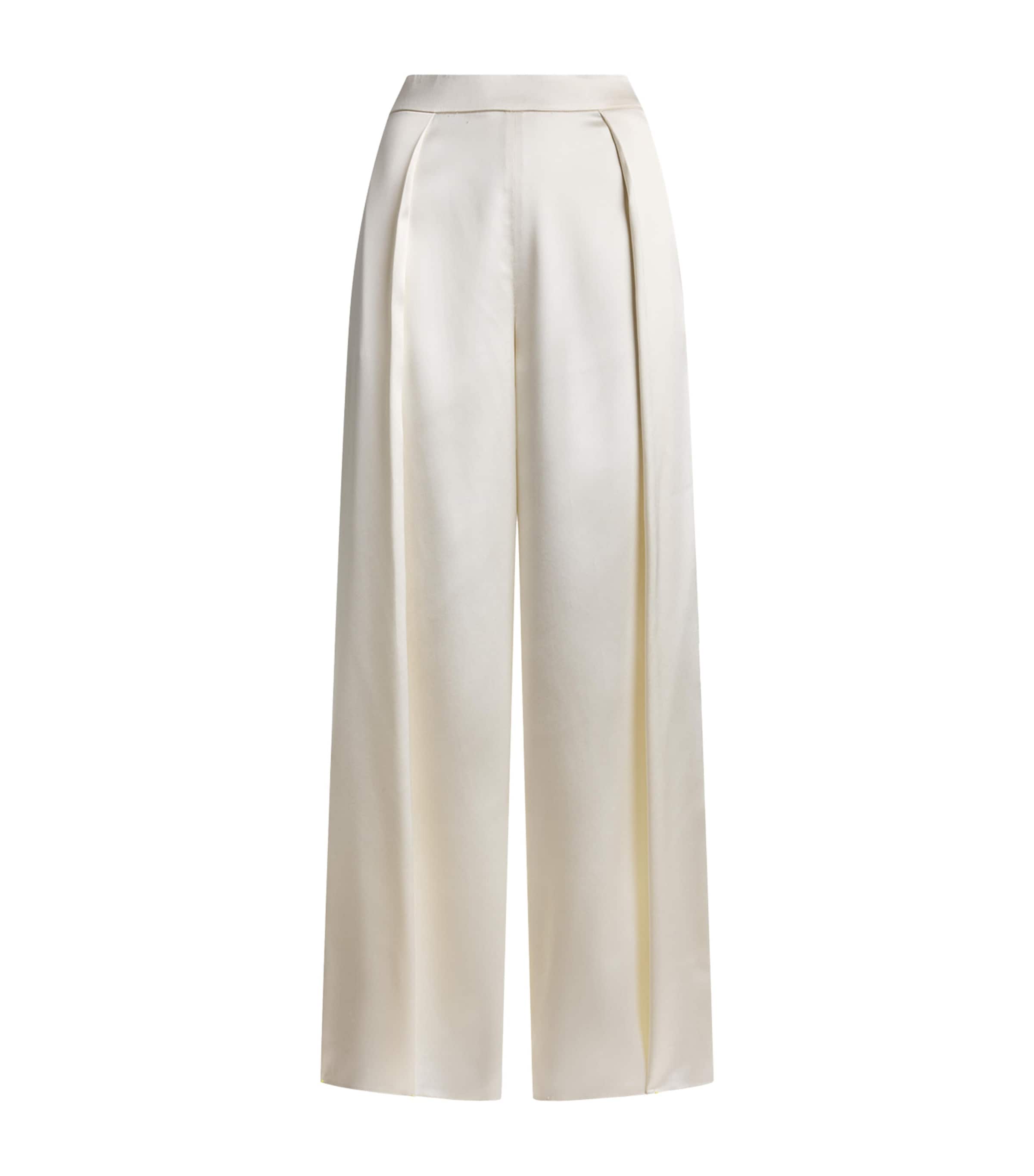 Ralph Lauren Collection Womens Satin Wide-Leg Masina Trousers Lux Cream Image 1