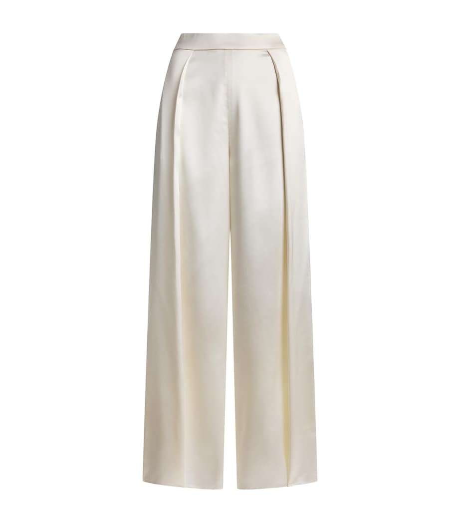 Ralph Lauren Collection Womens Satin Wide-Leg Masina Trousers Lux Cream Image 1