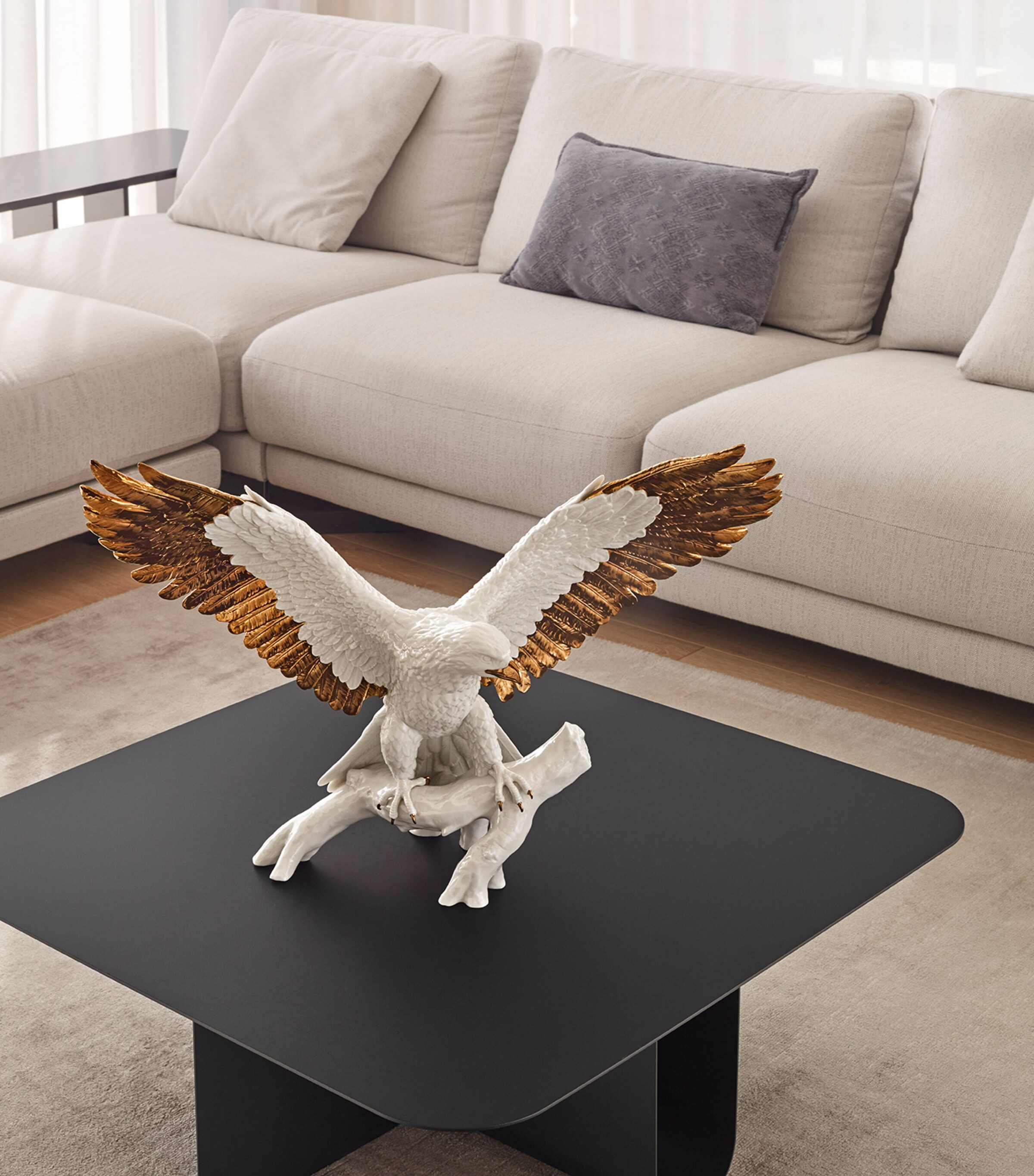 Porcelain Freedom Eagle Figure WHITE & COPPER Image 9