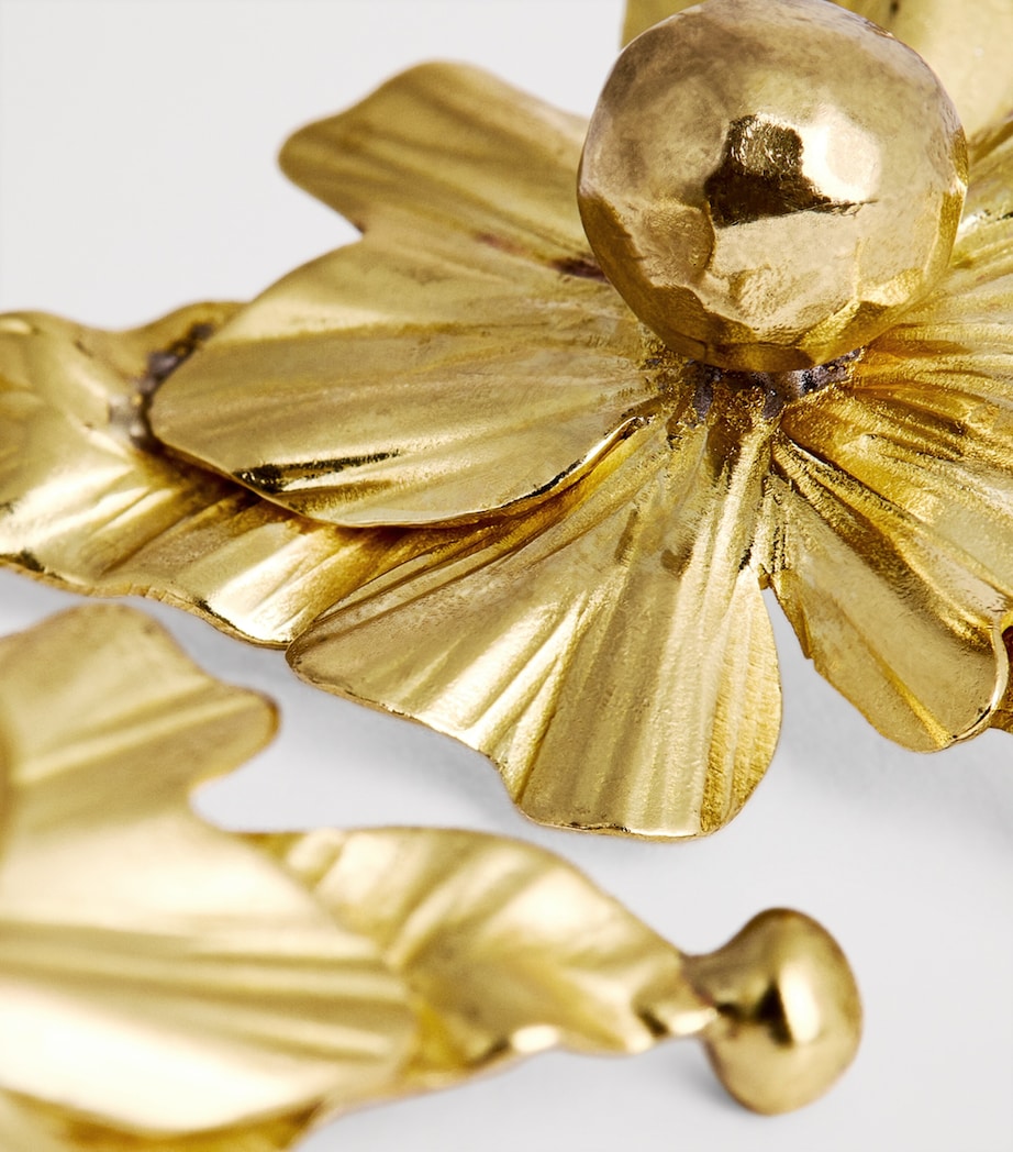 Flower Gaia Earrings BRASS Image 6