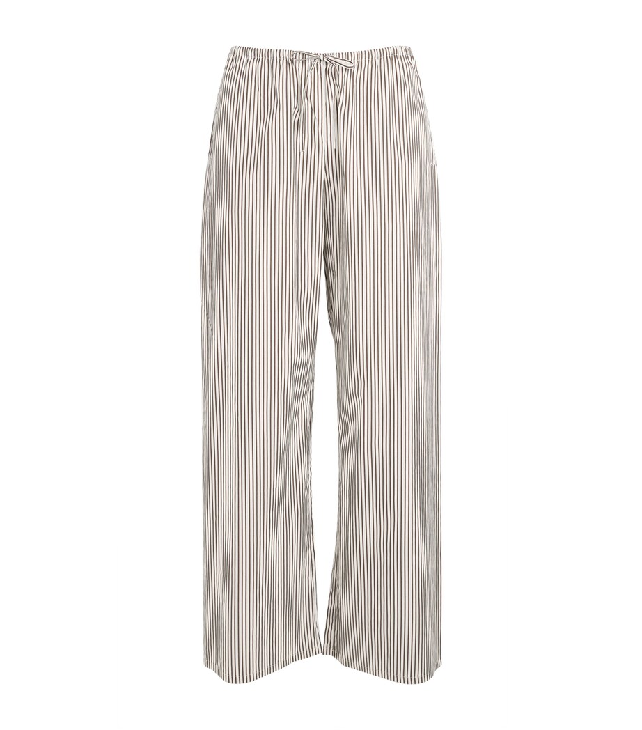 Suzie Kondi Womens Cotton Stripe Pan Trousers Truffle Stripe Image 1