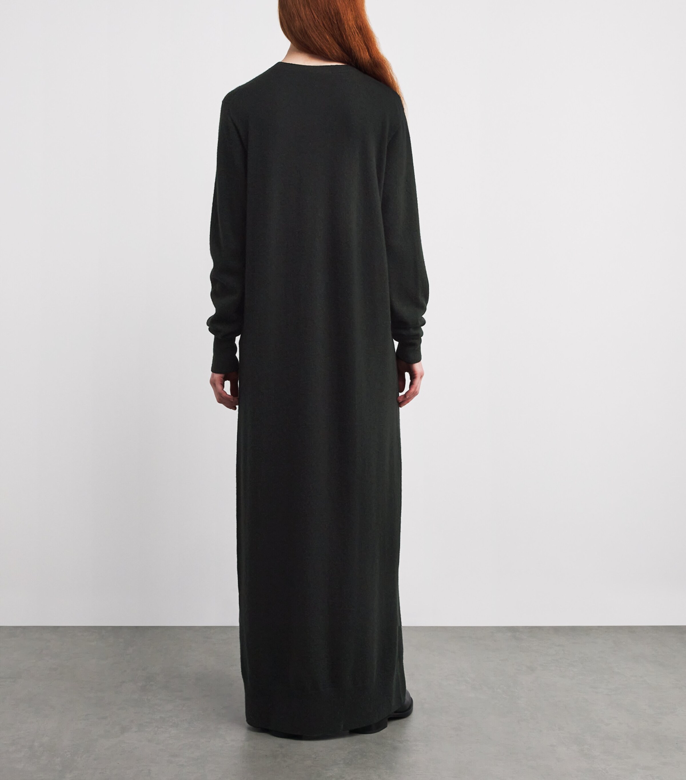 The Row Womens Loter Cashmere Maxi Dress Enzyme Black Image 3