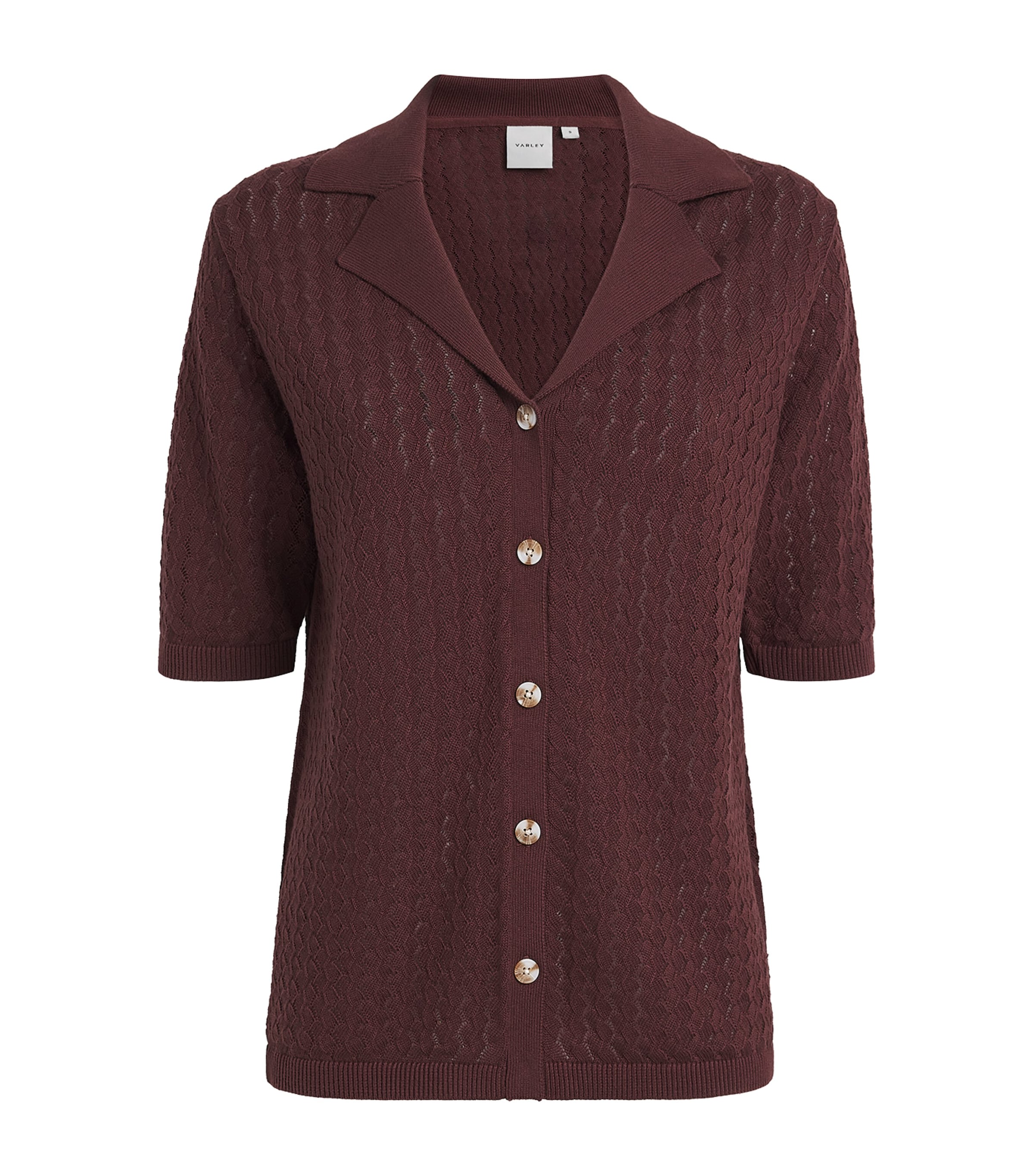 Varley Womens Cotton Knit Madelene Shirt Ironwood Image 1
