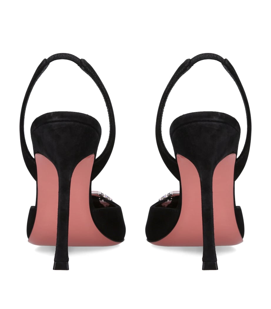 Suede Camelia Slingback Pumps 105 BLACK Image 5