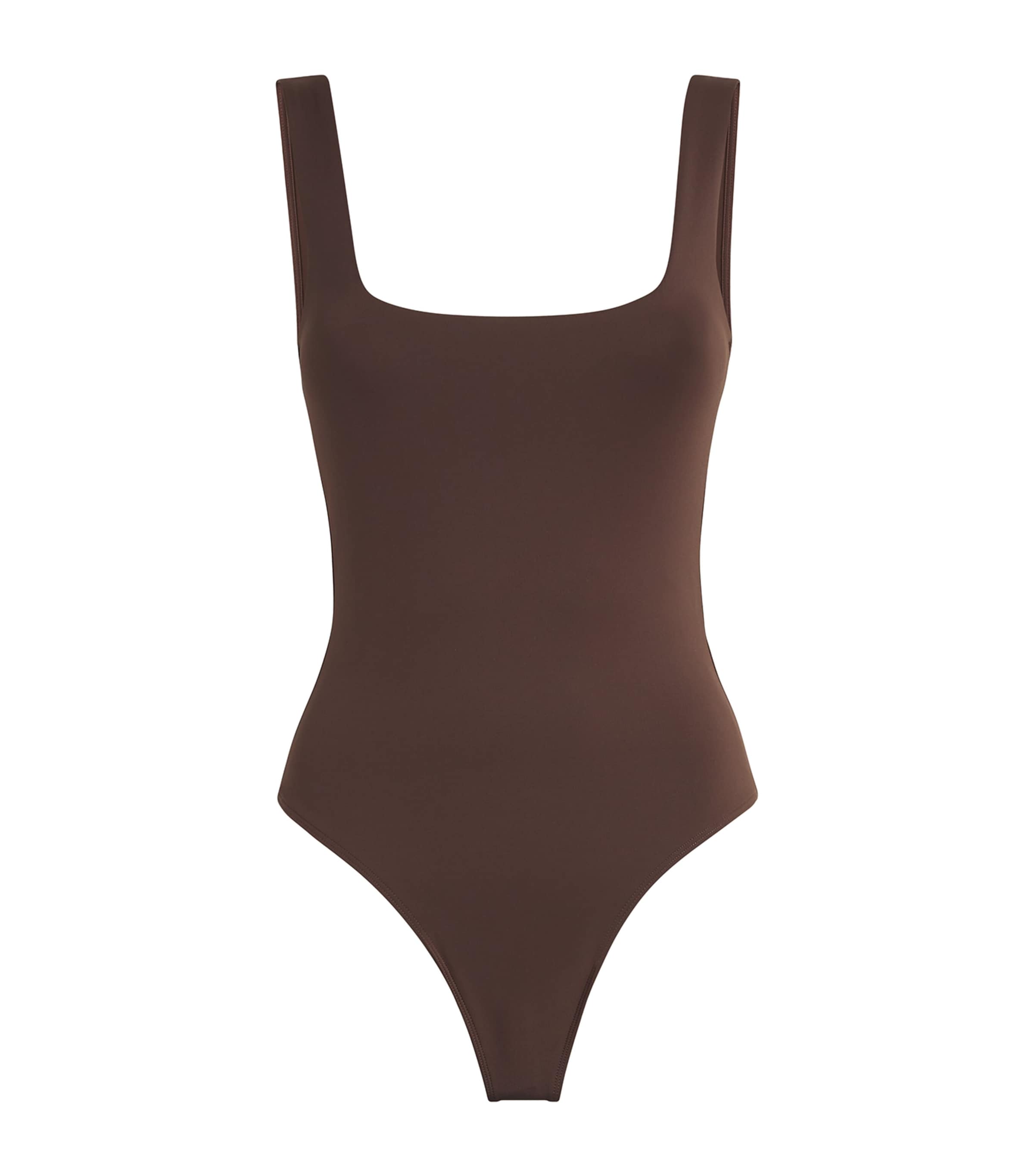 Good American The Modern Tank Bodysuit In Brown