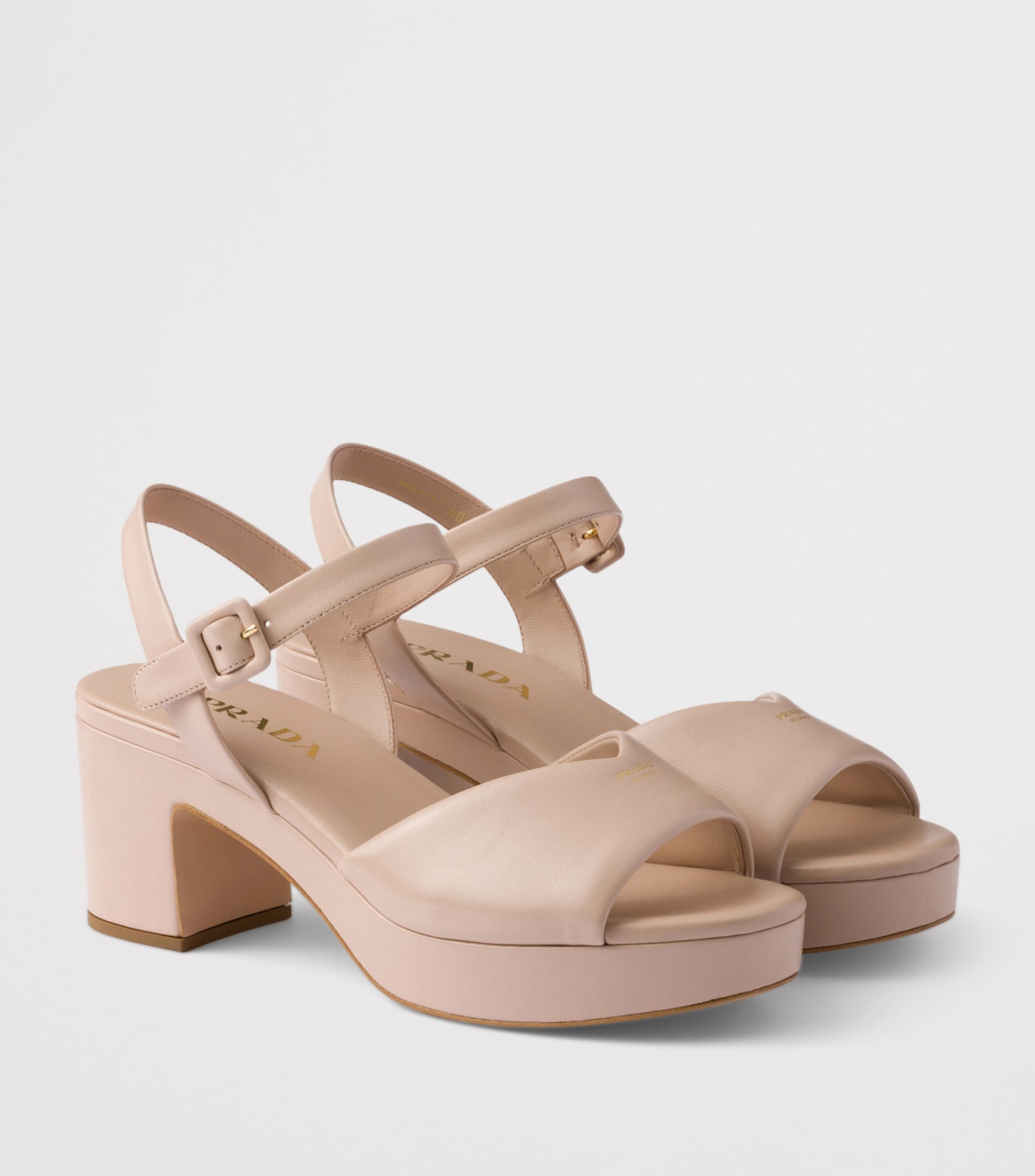 Leather Padded Heeled Sandals 65 F0036 Image 2