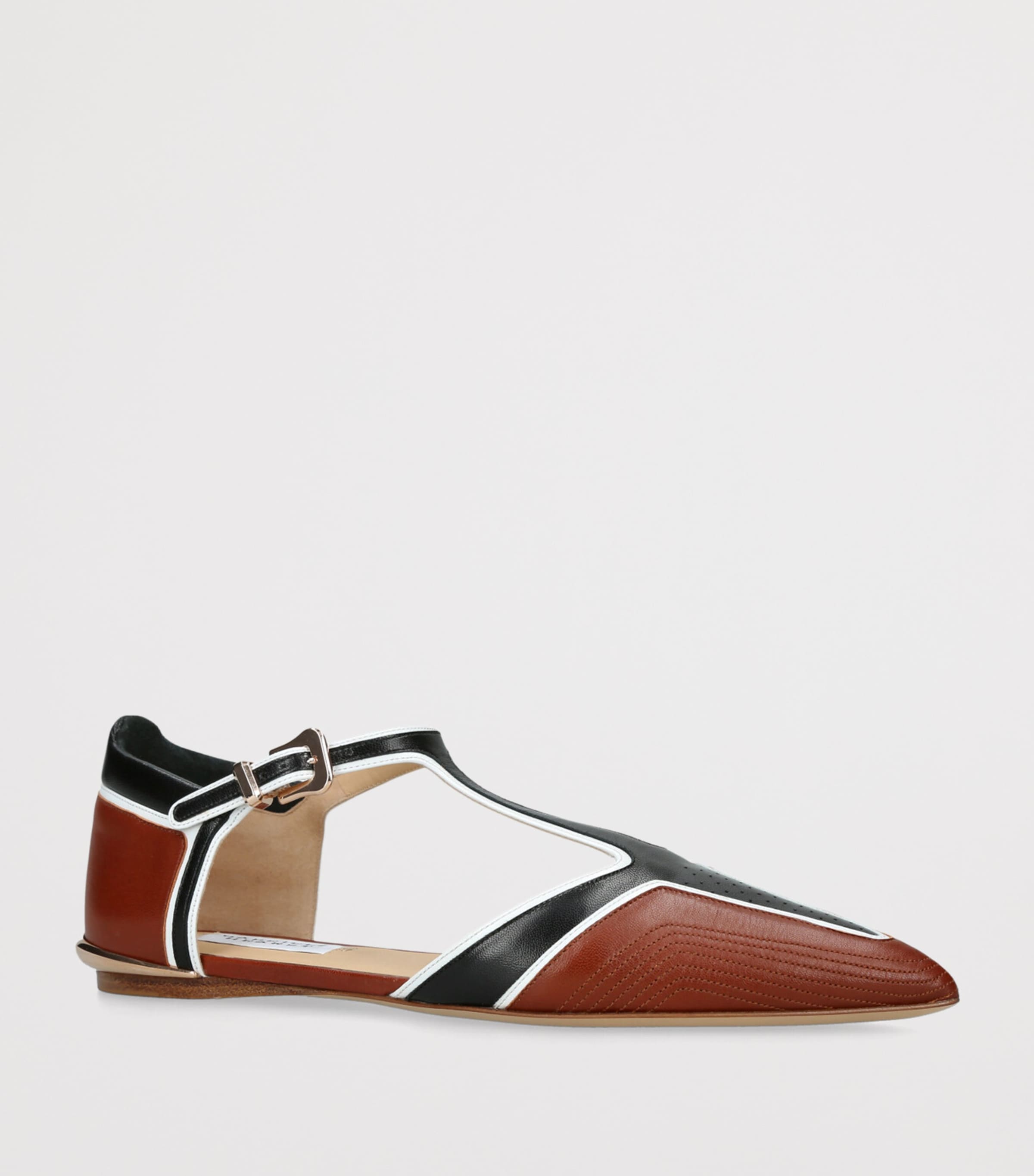 Gabriela Hearst Leather Leya T-Bar Ballet Flats Tan Image 3