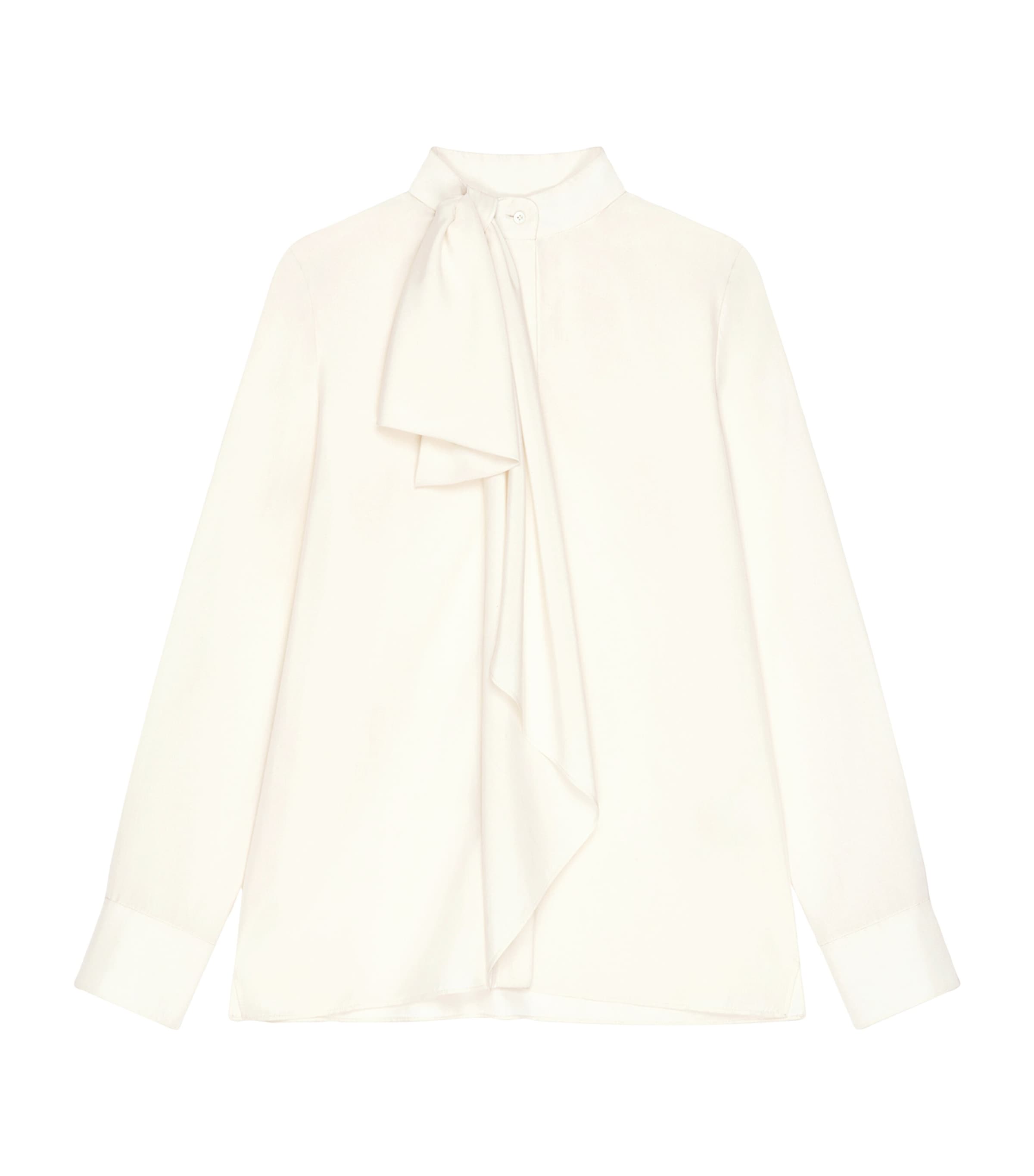 Silk Pussybow Blouse ECRU Image 1