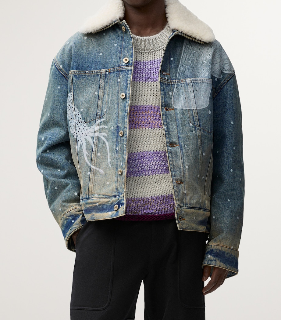 LOEWE Mens x Suna Fujita Deep Sea Denim Jacket Mid Blue Denim Image 3