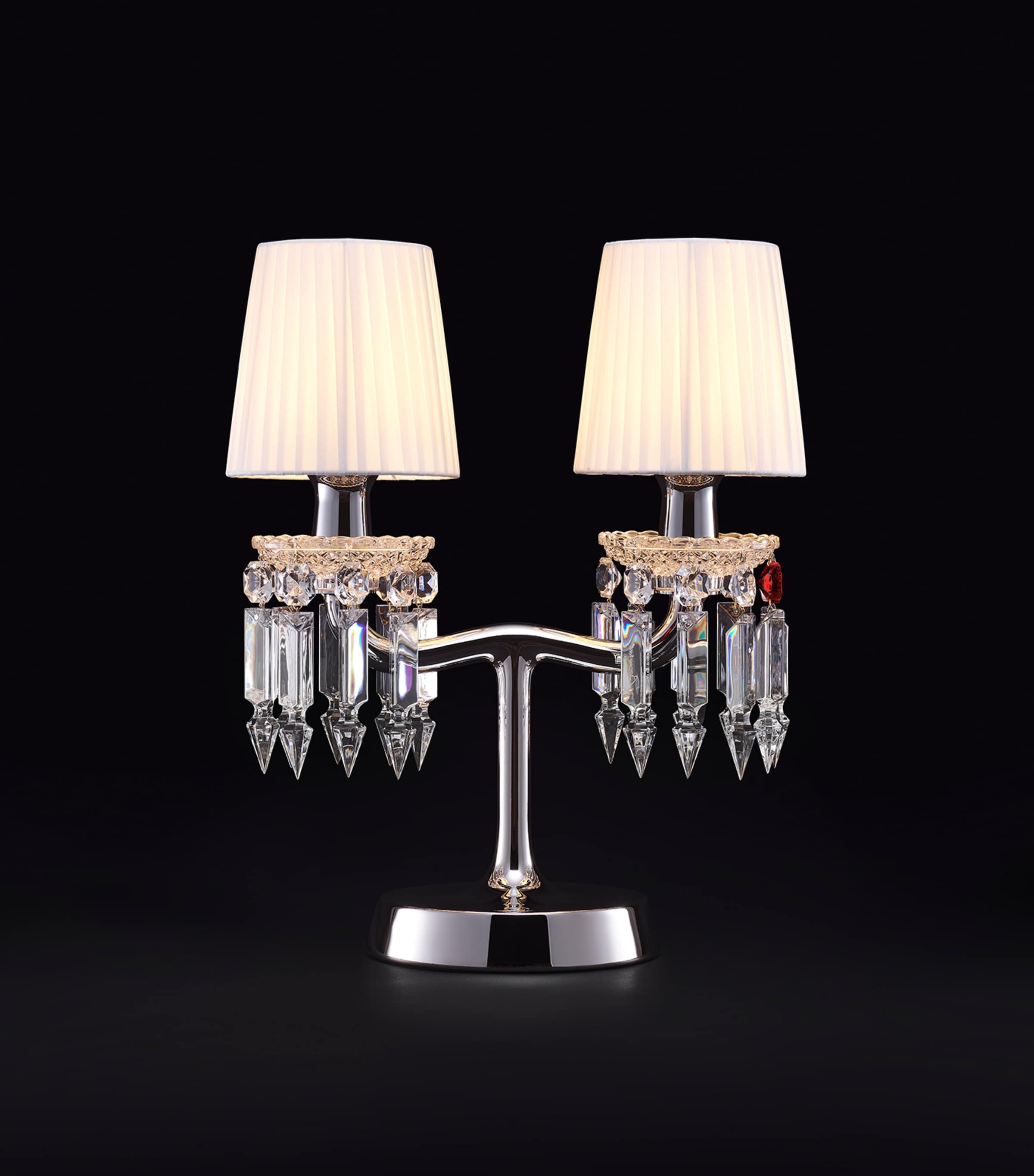 Baccarat Chrome Zénith Nomade Table Lamp Clear Image 2
