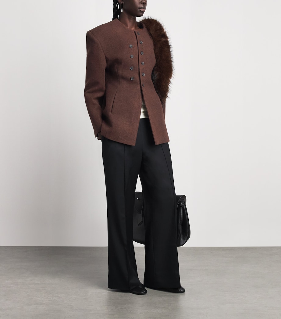Source Unknown Womens Banton Double-Breasted Jacket Br Image 2