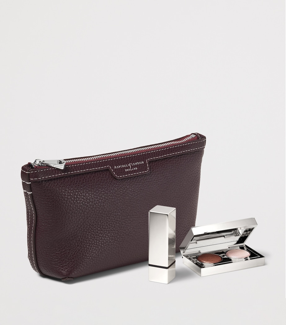 Aspinal Of London Leather Hudson Cosmetics Bag Wine Image 3