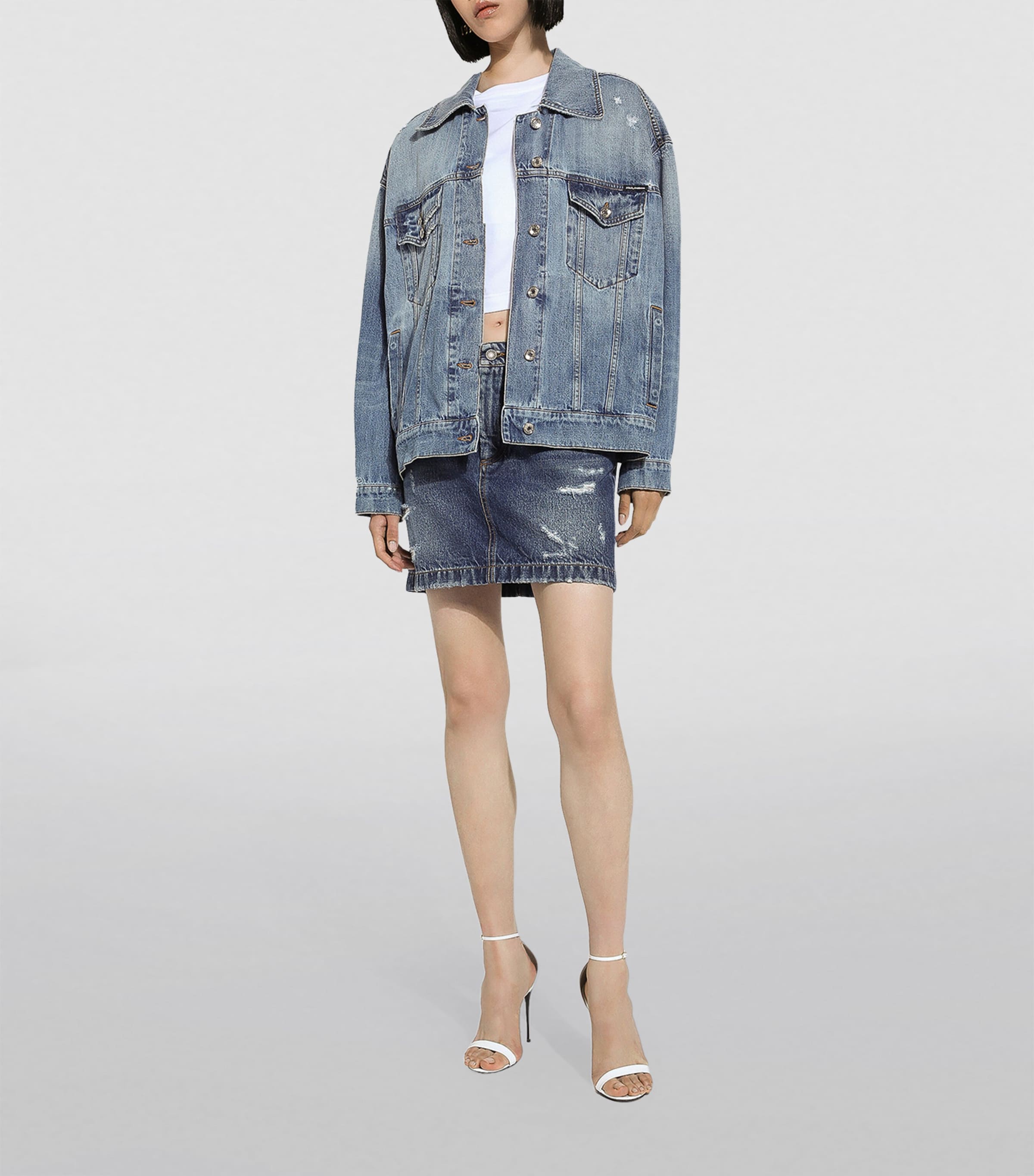 Distressed Denim Jacket S9001-COMBINED COLOU Image 2