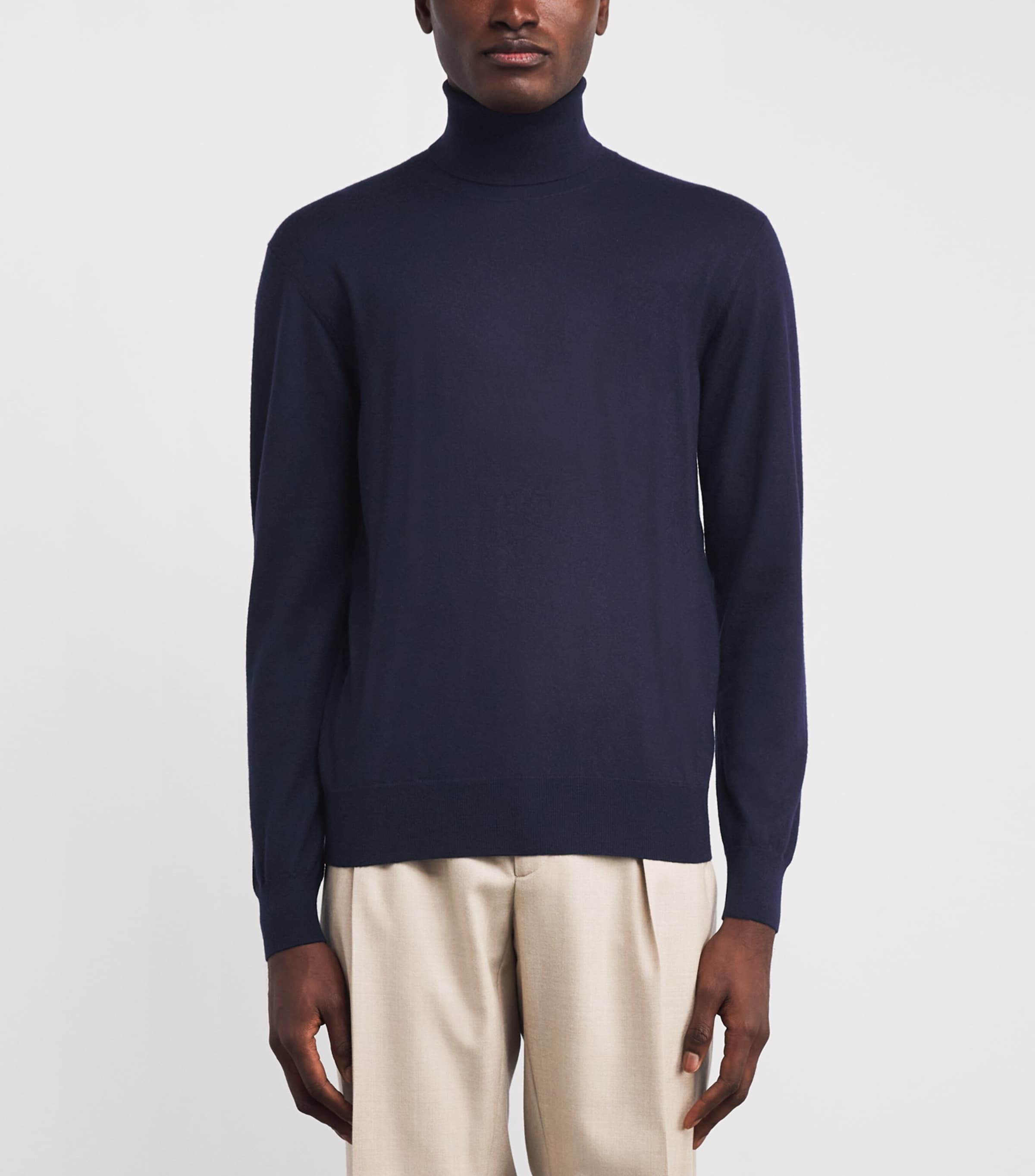 Cashmere Rollneck Sweater NAVY Image 3