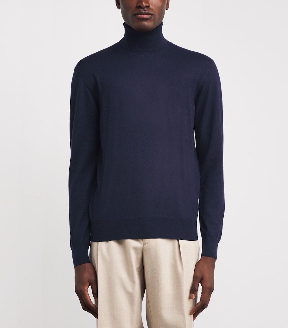 Cashmere Rollneck Sweater NAVY Image 3