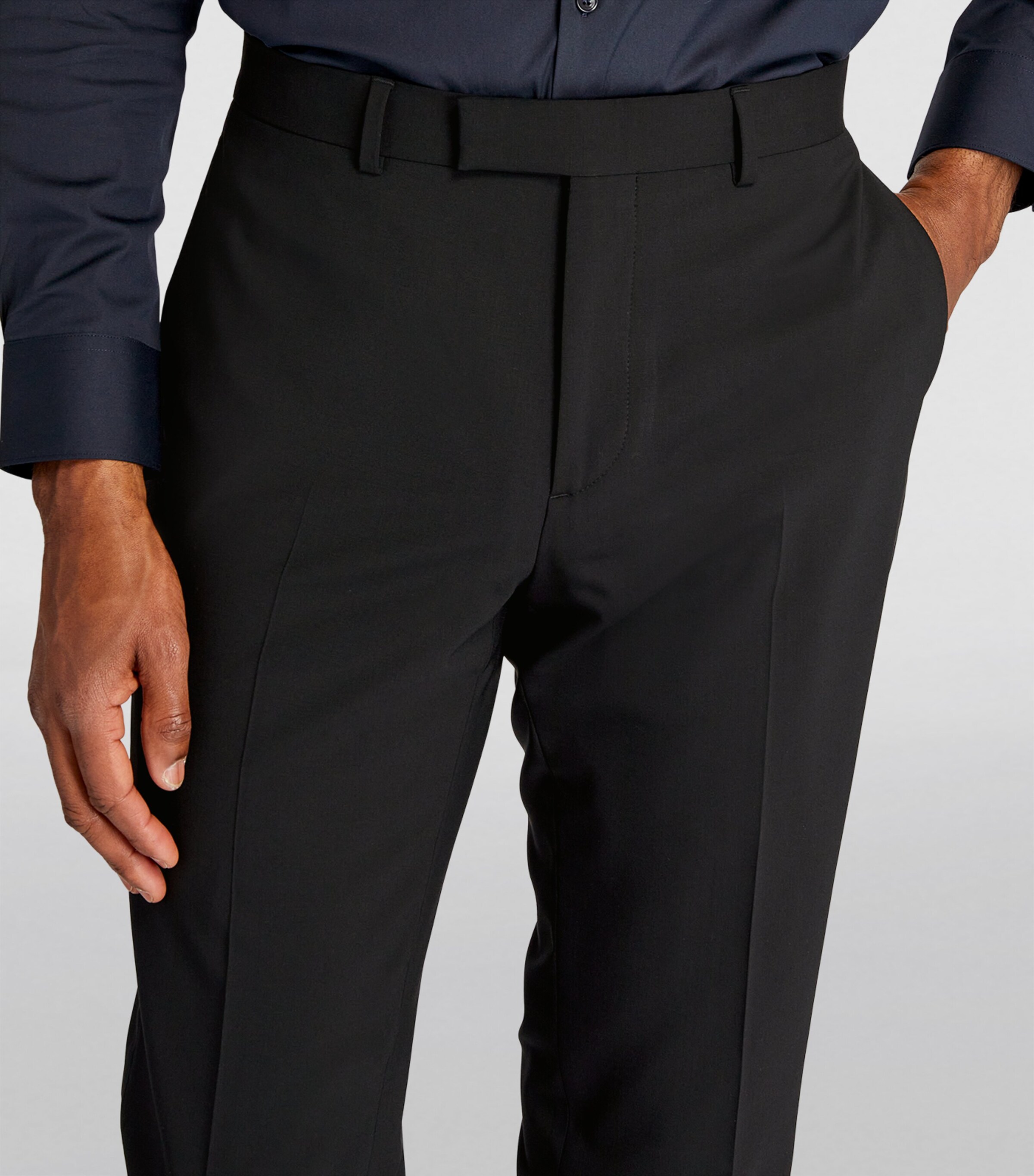 Virgin Wool Trousers BLACK Image 6