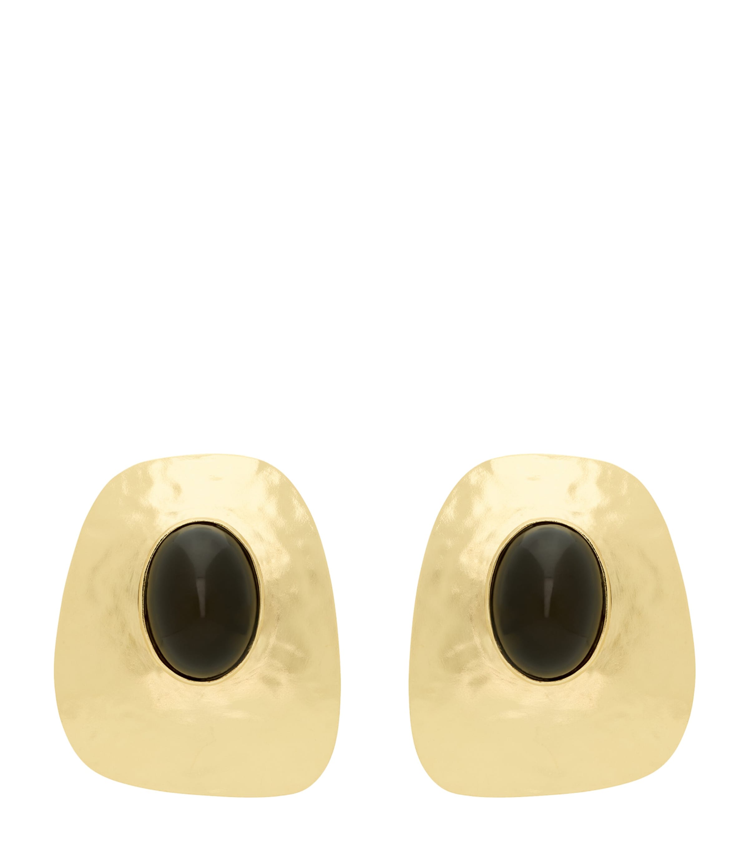Saint Laurent Cabochon Clip-on Earrings In Metallic