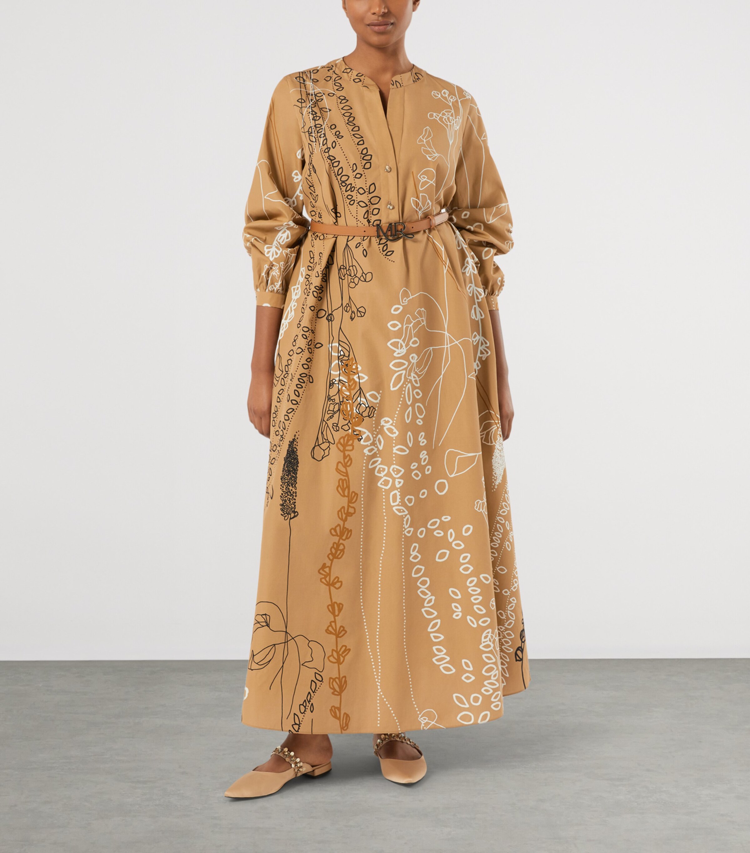 Marina Rinaldi Leather Logo Belt Tobacco Image 2