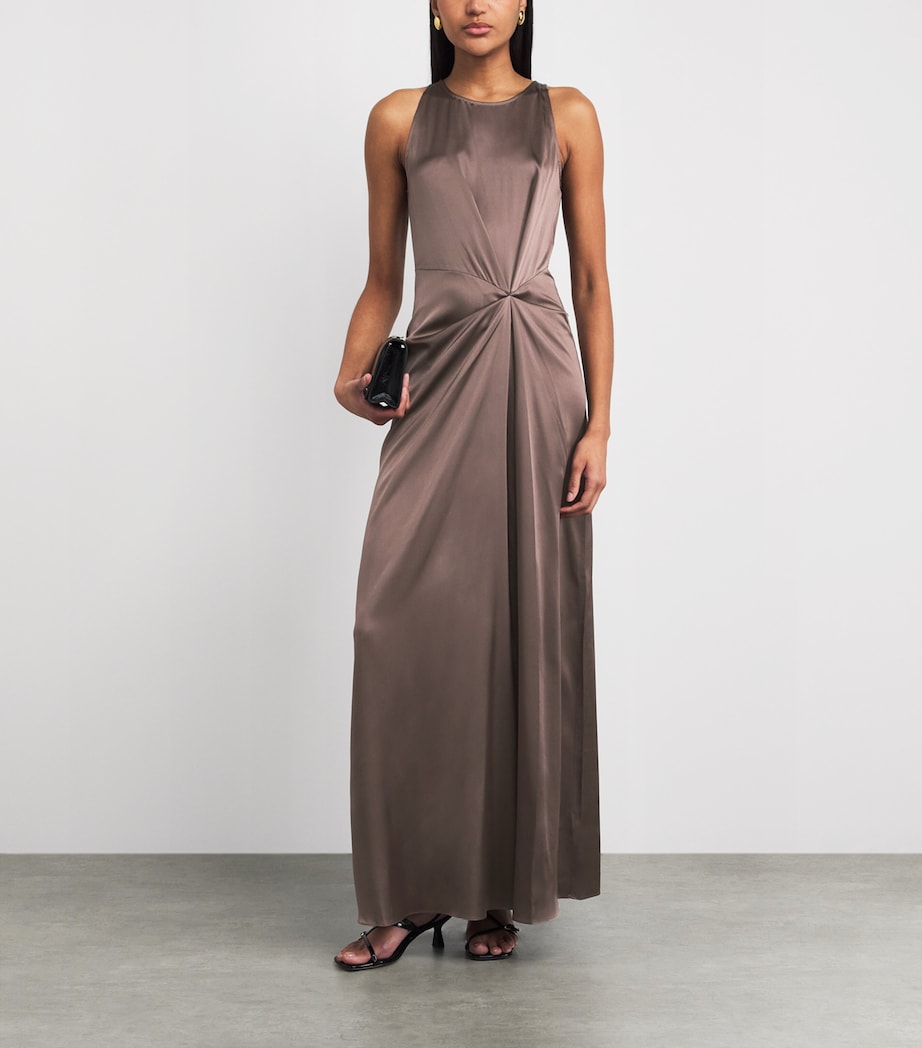 STAUD Womens Silk-Blend Jaelyn Maxi Dress Mink Mink Image 2