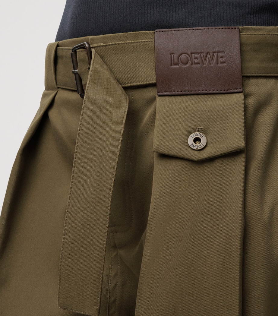 Cotton-Silk Pleated Trousers KHAKI GREEN Image 5