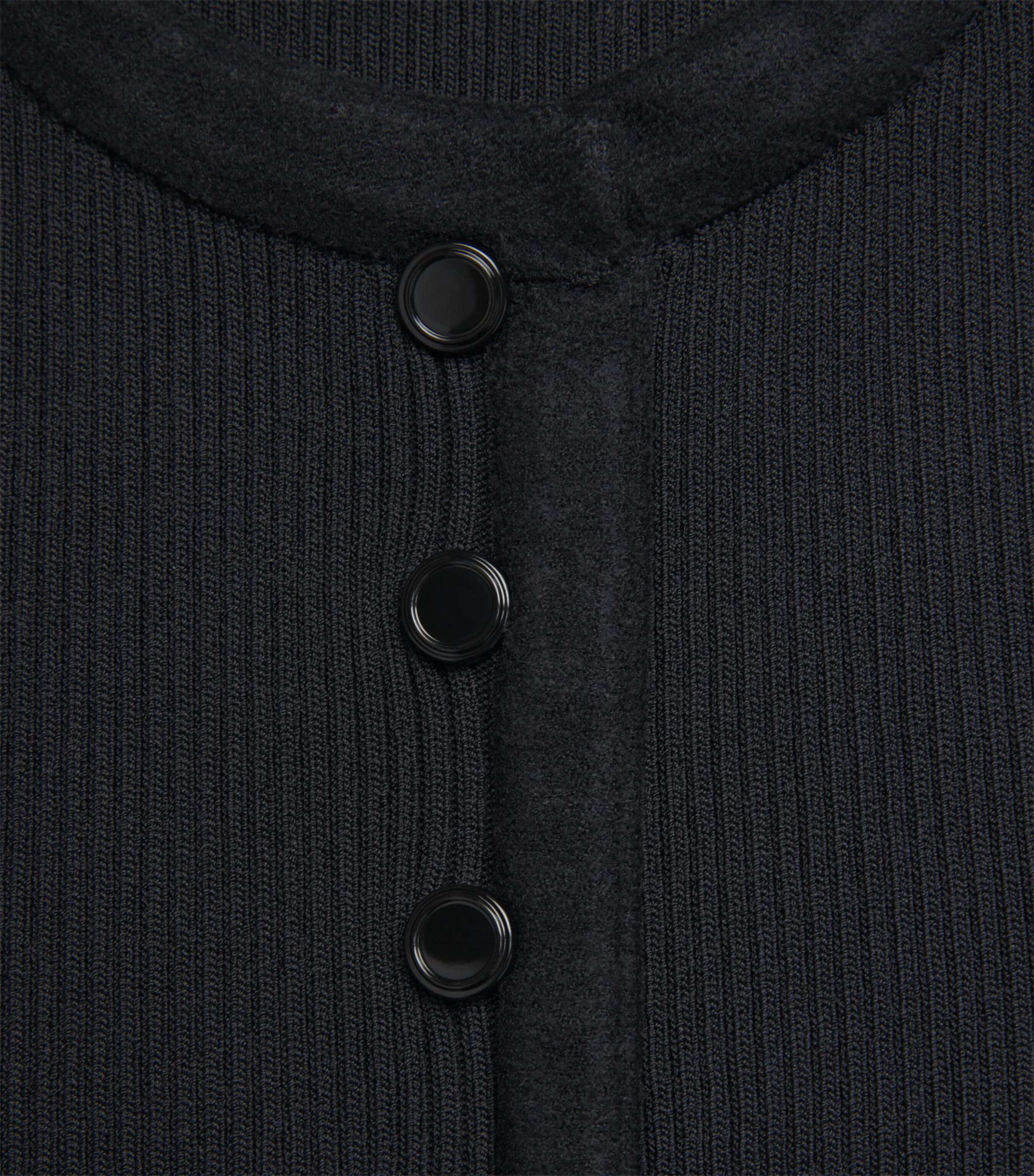 Ribbed A-Line Mini Dress BLACK Image 4