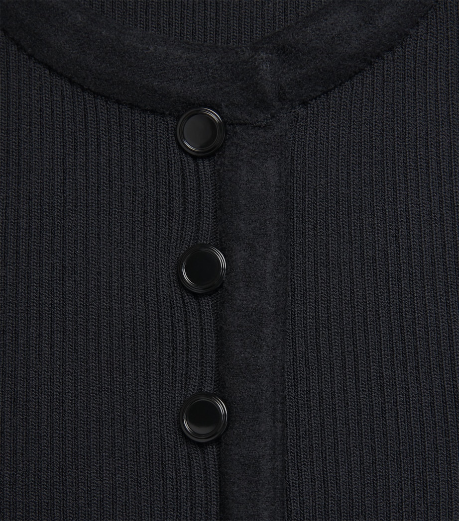 Ribbed A-Line Mini Dress BLACK Image 4