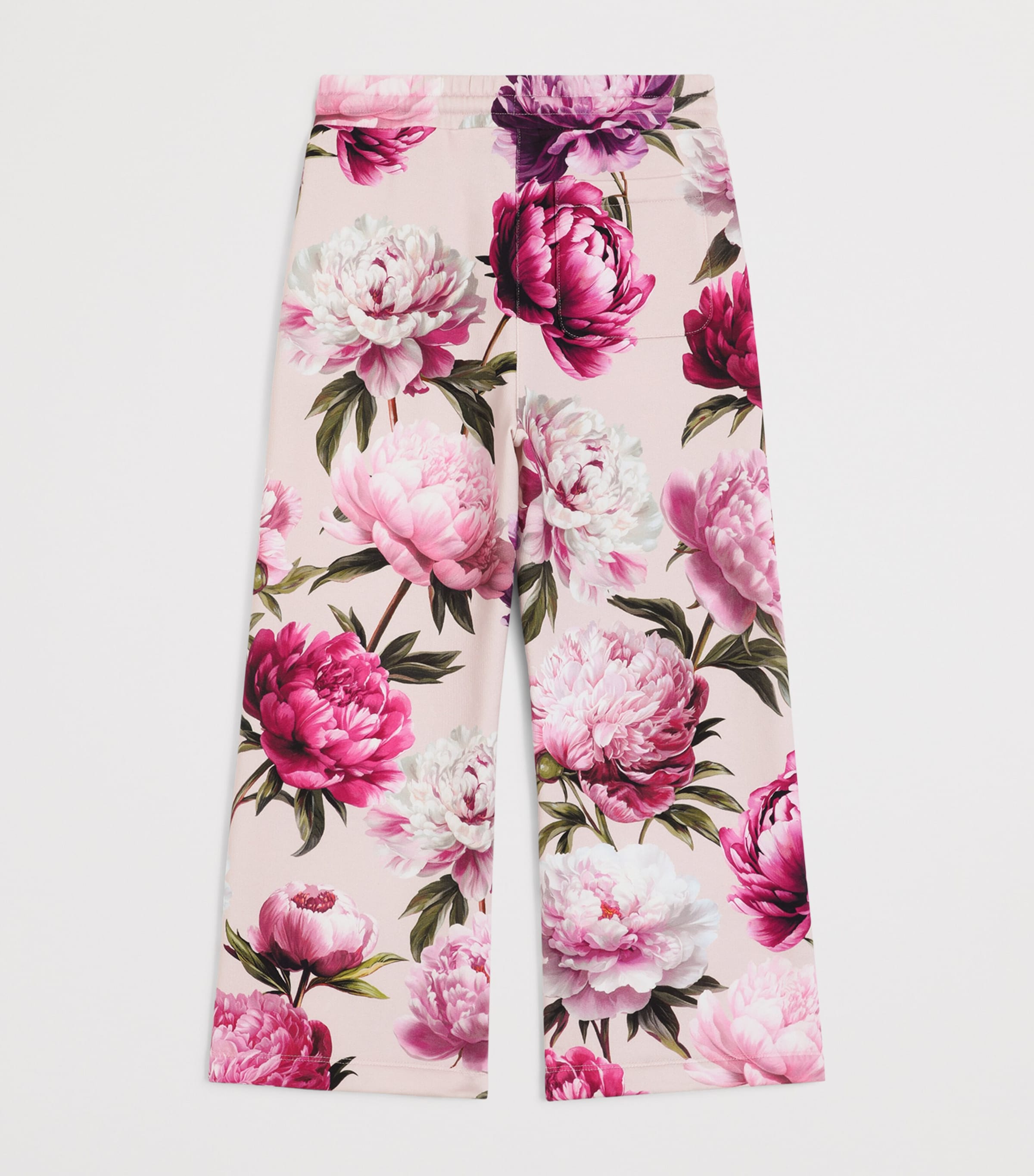 Dolce&Gabbana Kids Cotton Fleece Floral Trousers (8-12+ Years) Peonie F.ros Image 2