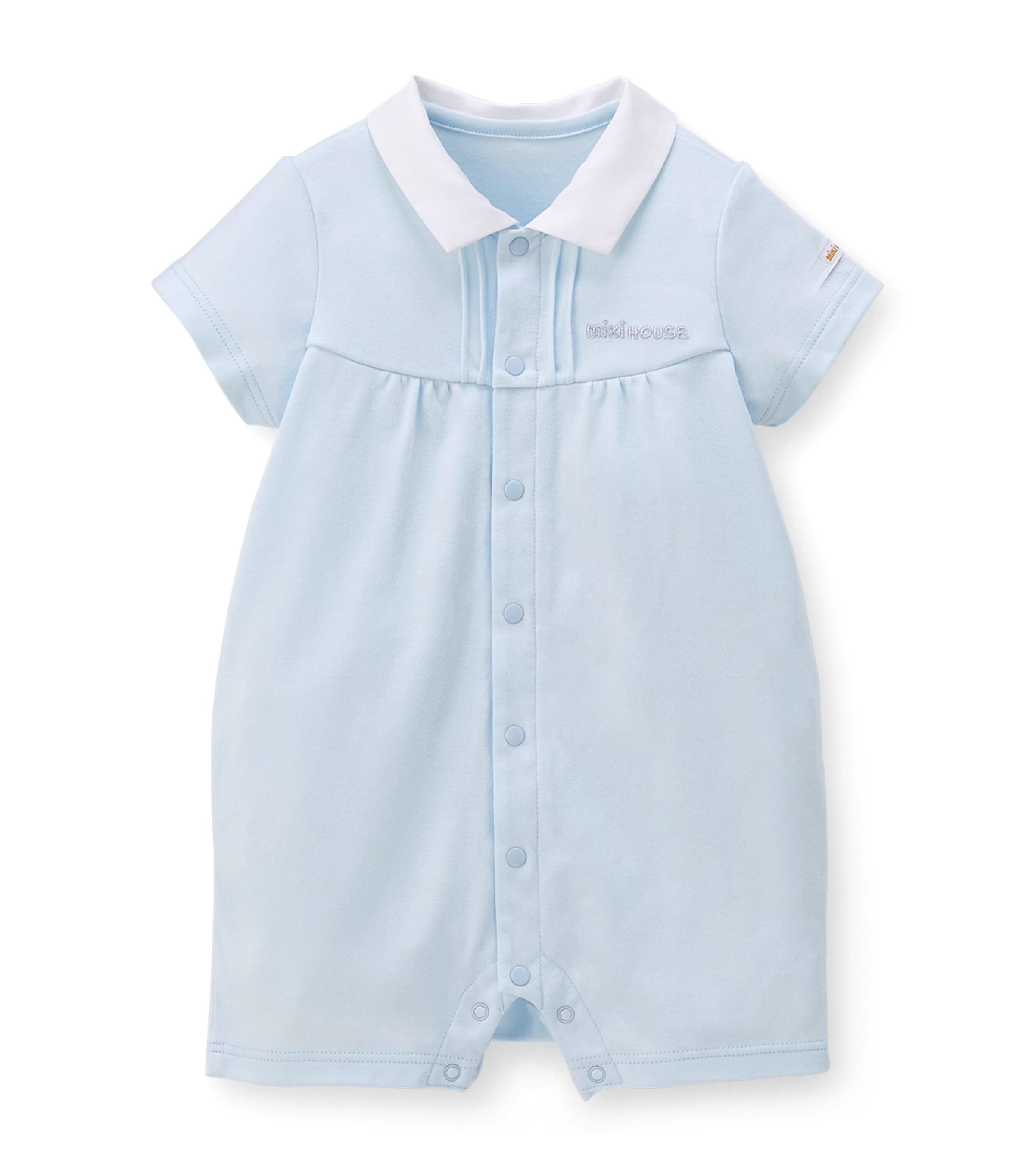 Miki House Cotton Playsuit In Blue